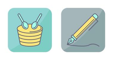 Drum and Pen Icon vector