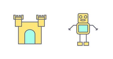 Castle and Robot Icon vector