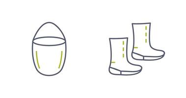 water bucket and boots Icon vector