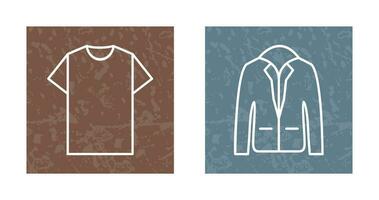 Plain T Shirt and Stylish Jacket Icon vector