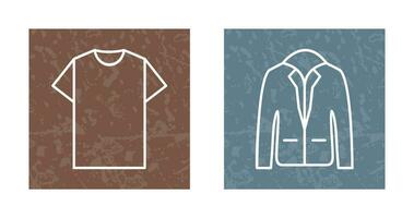 Plain T Shirt and Stylish Jacket Icon vector