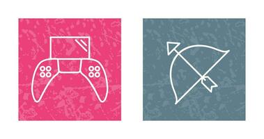 Play Station and Archery Icon vector