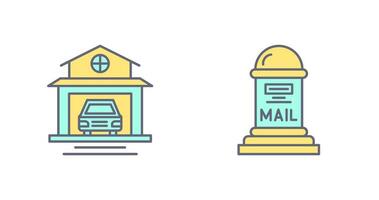 Garage and Mail Box Icon vector