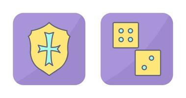 Dice and Shield Icon vector