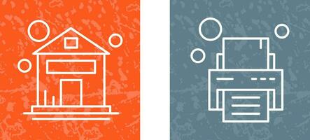 House and Printer Icon vector