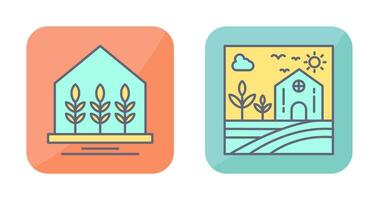 Farm House and Nature Icon vector