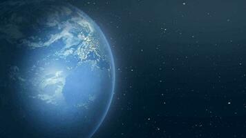 realistisch planeet aarde in ruimte 3d renderen video