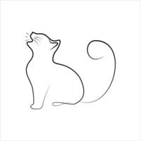 Simple Cat line art vector