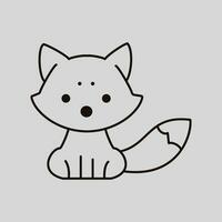 fox line art vector