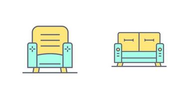 Armchair and Sofa Icon vector