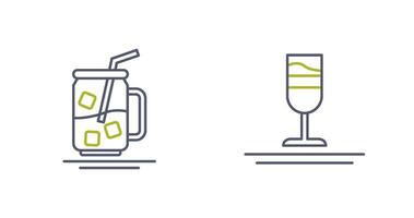 Iced Tea and Rainbow Drink Icon vector