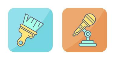 Paint Brush and Microphone Icon vector