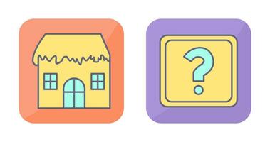 House with Snow and Question Mark Icon vector