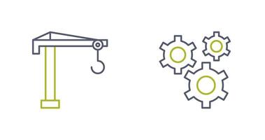 Crane and Gears Icon vector