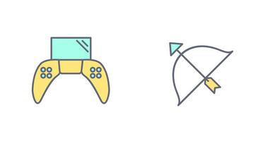 Play Station and Archery Icon vector