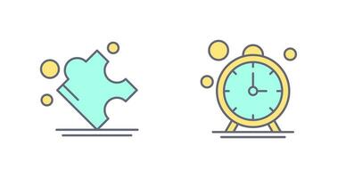 Puzzle and Stop Watch Icon vector