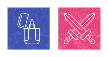 Lighter and Sword Icon vector