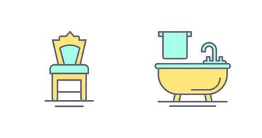 silla y bañera icono vector