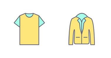 llanura t camisa y elegante chaqueta icono vector