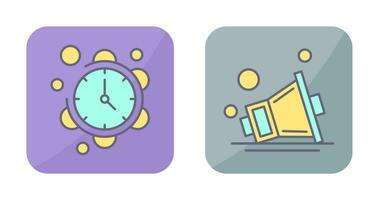 Clock and Speaker Icon vector