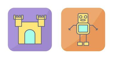 Castle and Robot Icon vector