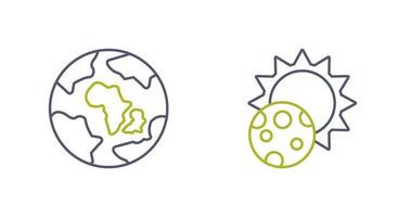 earth and eclipse Icon vector