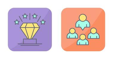 Diamond and Group Icon vector