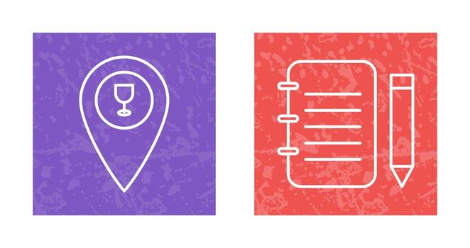 bar location and notepad Icon vector
