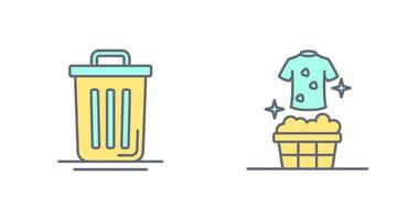 basura lata y limite icono vector