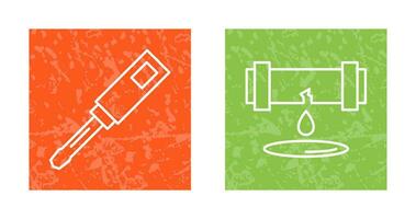 Screwdriver and Leak Icon vector