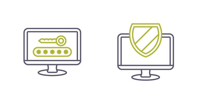 contraseña y proteger icono vector