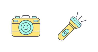 Camera and Flash Light Icon vector