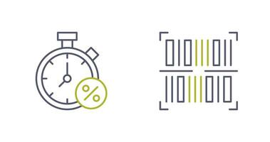 Timer and BarCode Icon vector