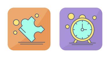 Puzzle and Stop Watch Icon vector