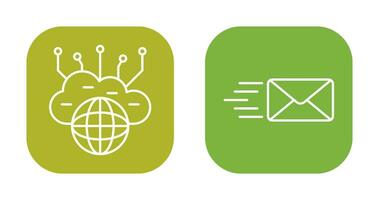Computing Cloud and Mail Icon vector