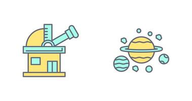 observatory and planets Icon vector