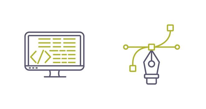 Coding and Vector Icon
