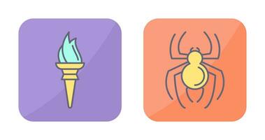 Torch and Spider Icon vector