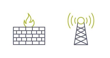 Firewall and Tower Icon vector