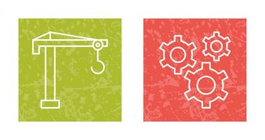 Crane and Gears Icon vector