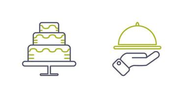 Waiter and Cake Icon vector