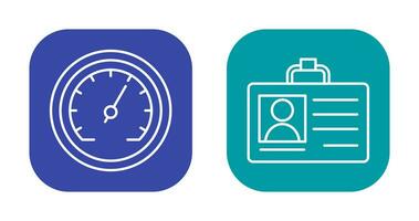 Id Card and Speedometer  Icon vector