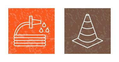 water hose and cone Icon vector