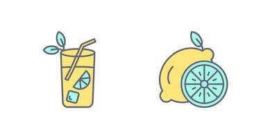 mojito y limón icono vector