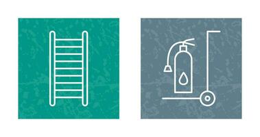 ladders and Moveable extinguisher Icon vector