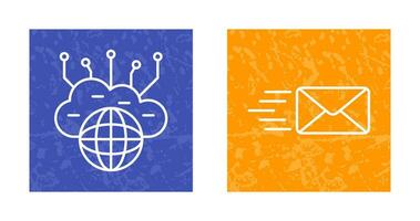 Computing Cloud and Mail Icon vector