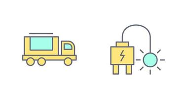 Cargo Truck and Plug Icon vector