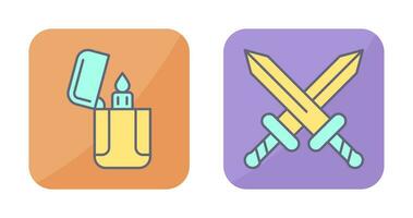 Lighter and Sword Icon vector