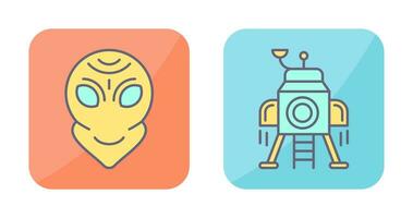 alien and lander Icon vector