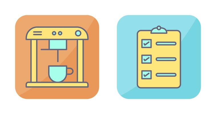 coffee machine and order list Icon